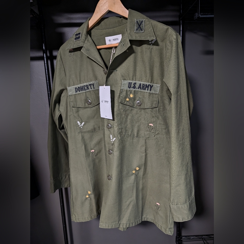 Ag Adriano Goldschmied Army Green Button Down Shirt